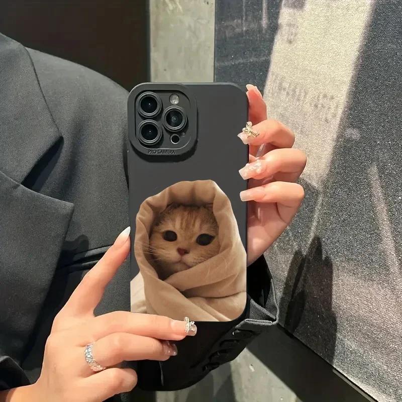 For iPhone 15 Pro Max Case Cartoon Fun Cat Pet Dog Phone Case For iPhone 16 14 13 12 11 13 Mini XS XR X 7 8 Plus Silicone Cover