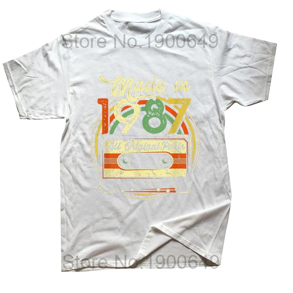 Vintage Made In 1987 Limited Edition 37 Years of Being Awesome T Shirts Summer Graphic Cotton Streetwear Birthday Gifts Tshirt