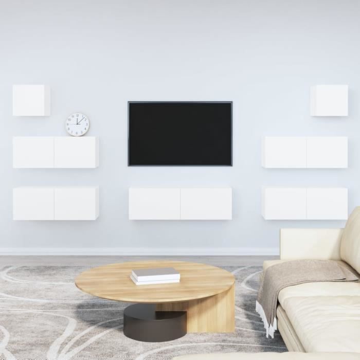 VidaXL Ensemble de meubles TV 7 pcs Blanc Bois d'ingénierie 3114542