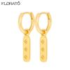 Vintage Gold Color Metal Drop Earrings 925 Sterling Silver Needle Geometric Pendants Hoop Earrings for Women Personality Jewelry