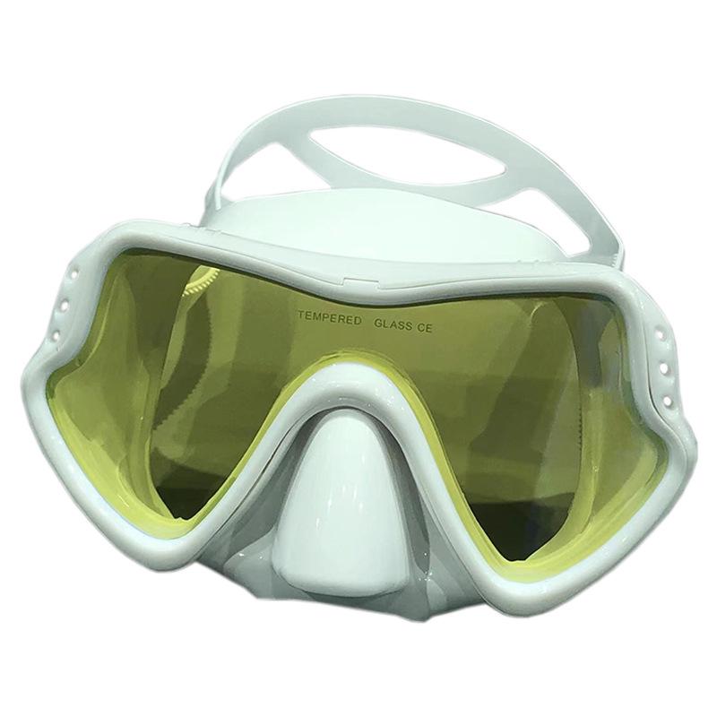 Tauchmaske aus Silikon mit großem Rahmen und gehärtetem Glas für Erwachsene
