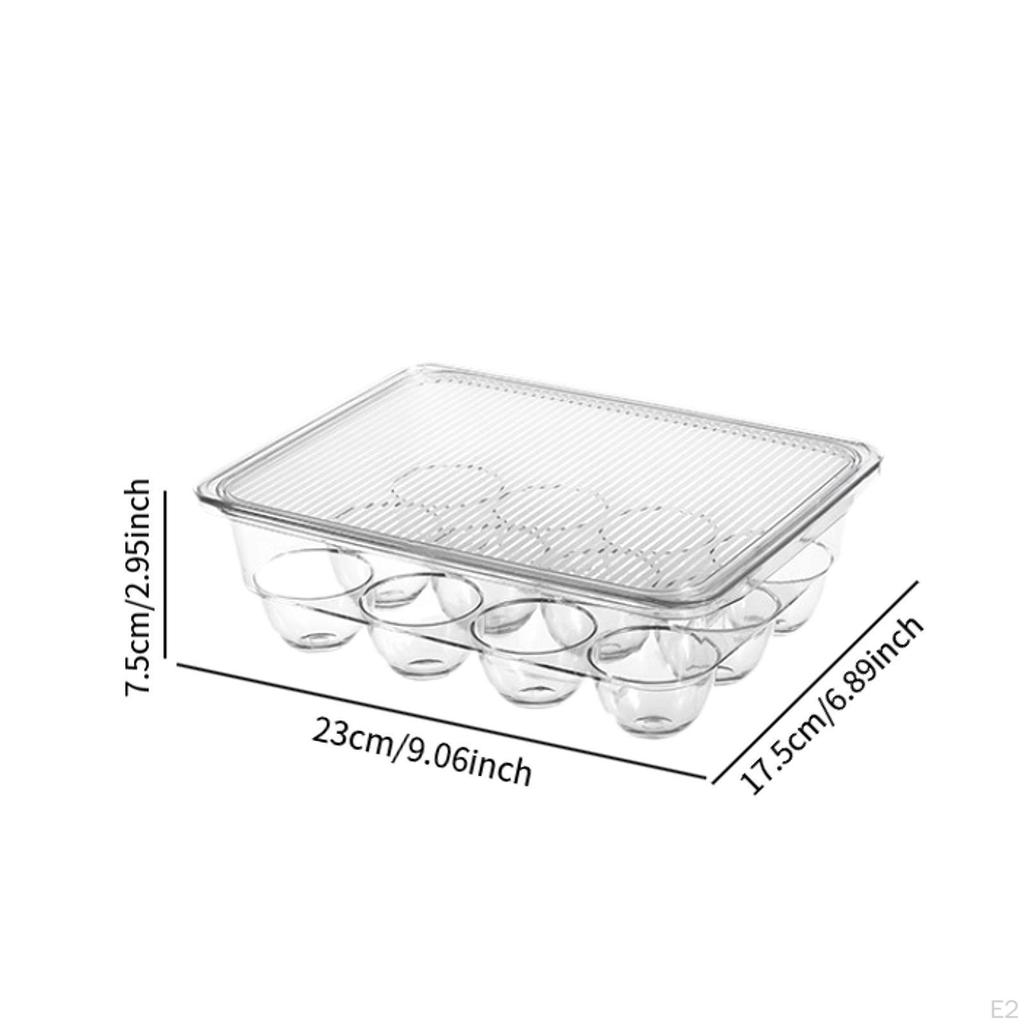 Clear Egg Holder Refrigerator Storage Container Crate Bin Sturdy Accessory for Kitchen Versatile