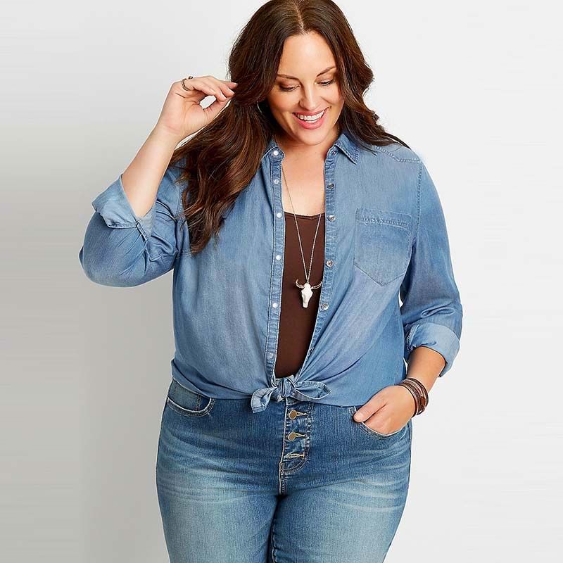 

Tencel Export Plus Size Ladies Loose Spring and Autumn Long-Sleeved Shirt Flaw 18/20