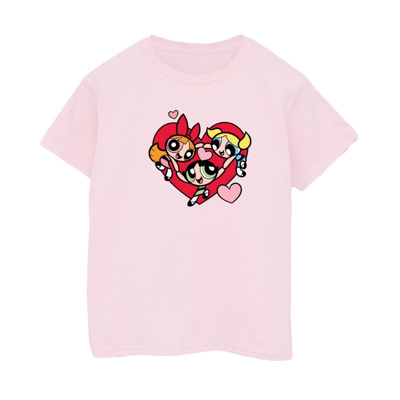 The Powerpuff Girls Girls Holding Hands Heart Cotton T-Shirt