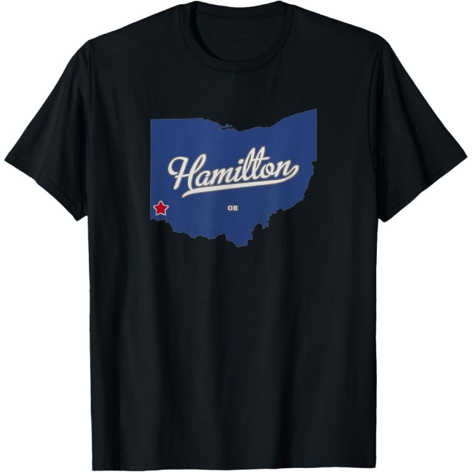 Hamilton Ohio OH Map T-Shirt(1) S