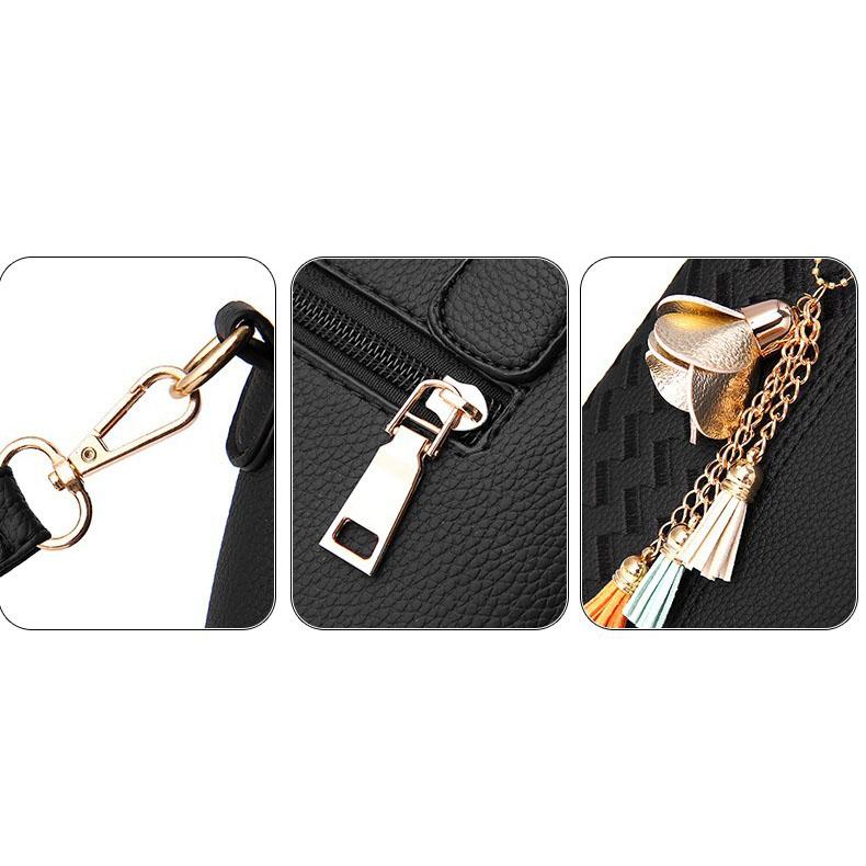 Damenmode Pu-Leder Handtasche Damen Süße große Umhängetasche mit Anhänger