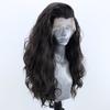 AIMEYA  Dark Brown Long Curly Synthetic Lace Front Wigs for Women Free Part Pre Plucked Natural Hairline Cosplay Wigs
