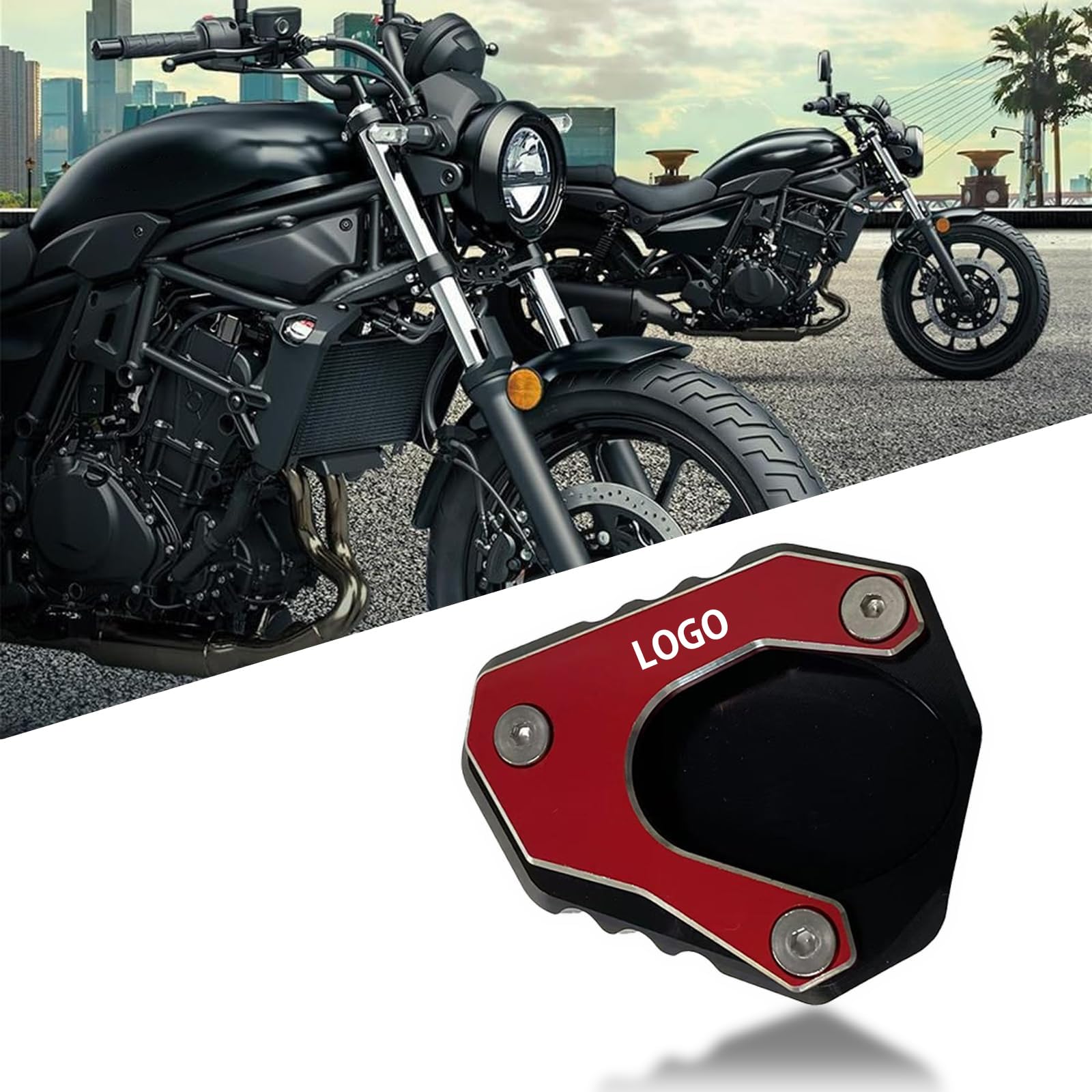 

FOR Eliminator Eliminator SE 2023-2024 New Motorcycle CNC Kickstand Side Stand Extension Pad Extended Support Plate (Red) красный