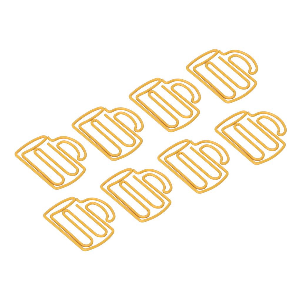 100Pcs Cute Paper Clips Yellow Cup Style Strong Metal Exquisite Color Kids Paper Clips for Home Scho