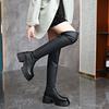New Arrival Women's Elastic Over-The-Knee Winter Boots  Round Toe Chunky Heel Platform Waterproof Knee-High Boots