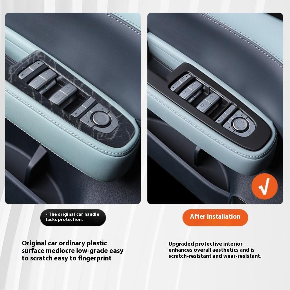 For BYD Formula Leopard 5 Denza B5 Window Control Panel Frame Carbon Fiber Interior Decorative Sticker Accessories