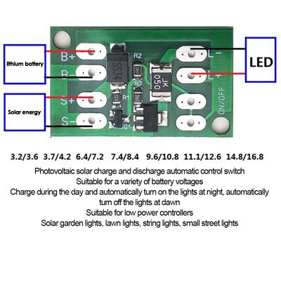 5pcs Solar Generator Charge Controller Auto Light Control Circuit Switch Lithium Battery Charging Board DIY Garden Street Lamp