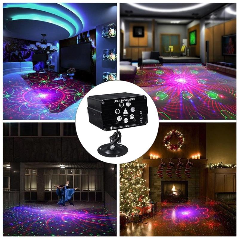120 Modes Sound Activated Party Light Strobes Laser Light 9W RGB LED Stage Light Christmas DJ Club Home KTV Party Bar