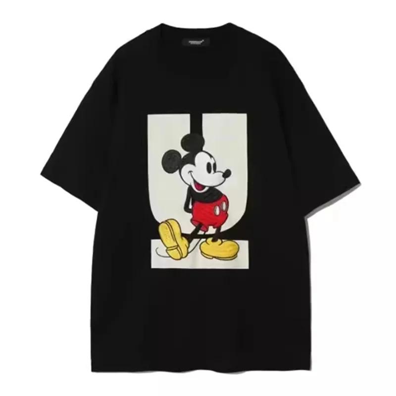 Mickey Cartoon Mickey Mouse Co-Branded Men's and Women's Short-Sleeved T-Shirts Loose Anime Print Oversized T-Shirt Fashion Top