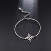 Witchcraft Witch Knot Bracelet Stainless Steel Geometric Hollow Flower Box Chain Cuff Bracelet Ladies Protection Amulet Jewelry