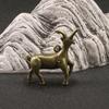 Retro Antelope Brass Statue Mini Desktop Decor Ornament Heavy Duty Paperweight for Study Room Office Home Decor