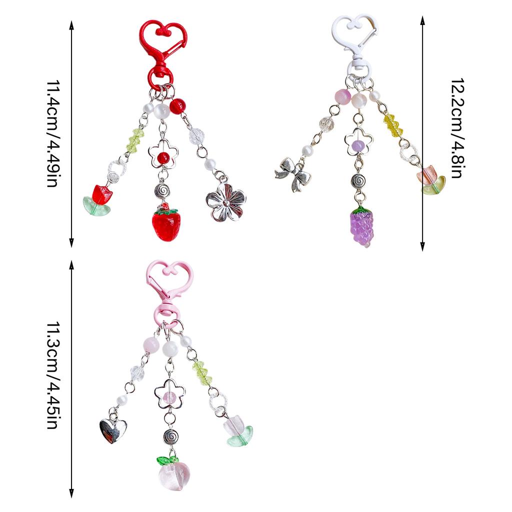 Tragbare Handy-Anhänger-Riemen Dekore Handy-Anhänger-Lanyards mit Fruchtthema Acryl Ästhetisches Accessoire für Taschen-Dekoration