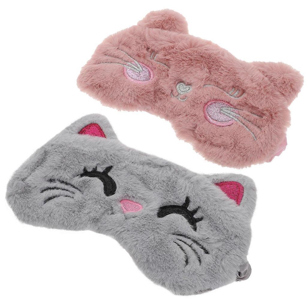 Plush Eye Masks for Sleep Eye Protective Patches 4Pcs Assorted Color