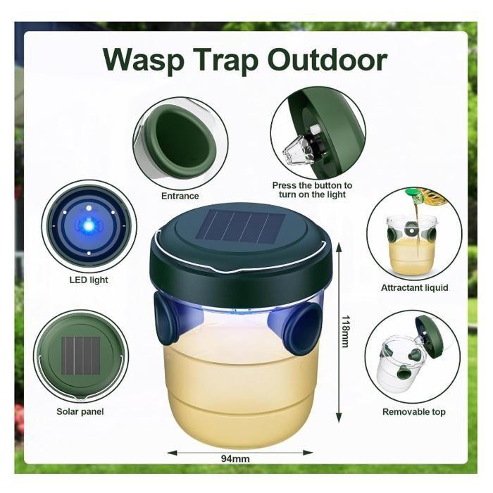 Asian Hornet Trap, Wasp and Hornet Trap Outdoor To Hang Alive Double Channel, Asian Hornet Trap Kit (2)