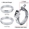 Universal 2pcs 3" V Band Stainless Steel Exhaust Clamp Kit with Mild Steel Flange Male Female For Charge Piping Exhaust Systems
