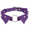 O-ring PU Leather Choker, Shirt Collar Style Punk Statement Clavicle Neck Chain