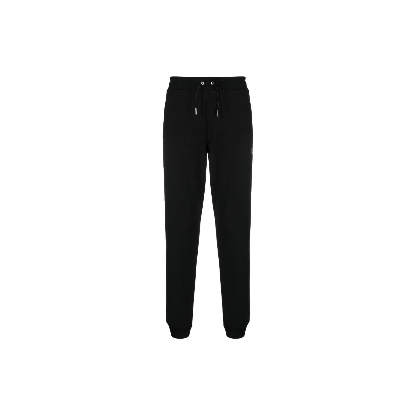 Emporio Armani EA7 FW23 Letter And Number Print Slim Fit Mid Rise Cuffed Casual Pants Men bottoms Black 3DPP77-PJUEZ-1200 XXL