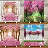 3D Schöne bunte Blumenlandschaft Druck Badezimmer Wasserdichte Duschvorhang Polyester Vorhang Heimdekoration Vorhang