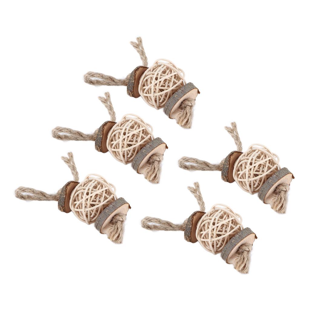 Bird Sepak Takraw Balls Toy Applewood Pet Bitten Rattan Ball for Hamster Birds Rabbits Parrots