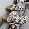 Fashion Mules New Summer Buckle Cork Slipper Casual Women Beach Outside Non-slip Closed Toe Cut-outs Slides Shoes Plus Size 35-45
