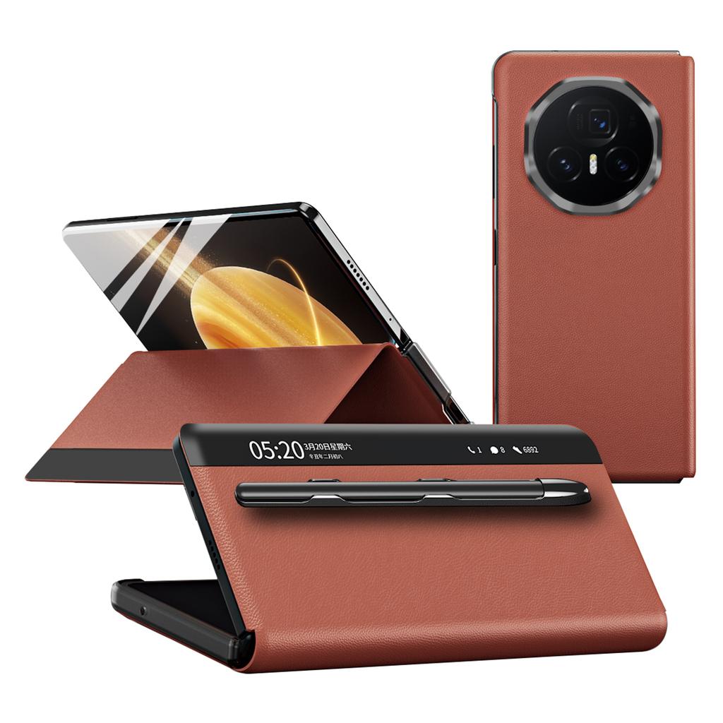 Pro Honor Magic V3 5G Pouzdro Okénko PU Kůže Kryt na Telefon se Stylusem