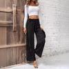 Spring/Summer Polka Dot Print High-Waisted Wide-Leg Pants Elegant Loose-Fit Casual Comfortable Slimming Long Pants