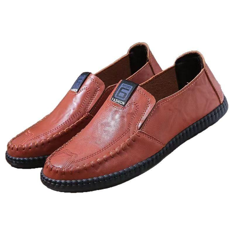 Autumn Breathable Men's Shoes Casual Leather Shoes Comfortable Doudou One-pedal Leather Shoes Casual Men's Soft Sole