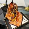 53cm Square Scarf 100% Pure Real Silk Scarves for Women Foulard Fashion 2025 Floral Brand Print Shawls Hijab Bandana Headband