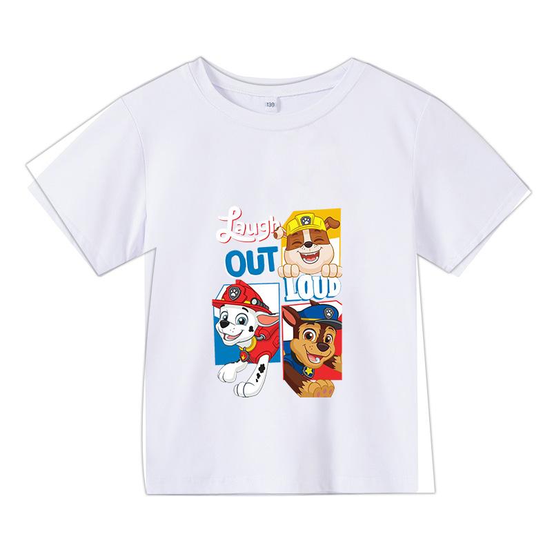 Moda 2025 Dzieci Urocze Ubrania Psi Patrol Dziecięcy Letni T-shirt Niemowlęcy Chłopięcy Kreskówkowy T-shirt Małe Dziewczynki Krótki Rękaw Casualowe Topy