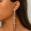 A Pair of Cross Shaped Long Tassels, New Popular Styles, New Chinese Tassel Butterfly High-end Earrings and Earrings