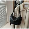 IELGY Ladies Korean Version Large-Capacity Pleated Dumpling Bag High-End Casual Commuter Underarm Bag Can Be Cross-Body