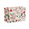 Fashion Quilted Makeup Bag Flower Printed Lightweight Cosmetic Pouch Large Capacity Travel Toiletry Handbag for Women