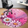 1pc Floral Hearts Office Round Area Rug, Indoor Mat Suitable For Office, Under Office Chairs Bedroom Living Room Home Decor, Room Deco