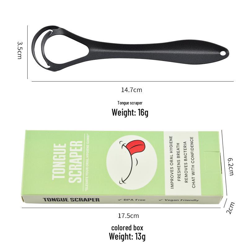 Stainless Steel Double-Layer Tongue Scraper for Adults - Relieves Bad Breath & Deep Cleans