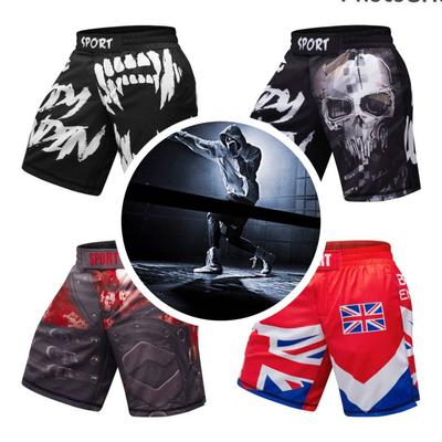 Muay Thai Kickboxing Shorts MMA Skull Fitness Shorts Men Boxing Pants Men Martial Art UFC