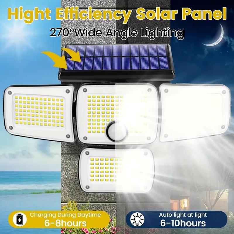 346LED Outdoor Solar Motion Sensor Light 3 Lighting Modes IP65 Waterproof Security Wall Lamp for Yard Garage Corridor