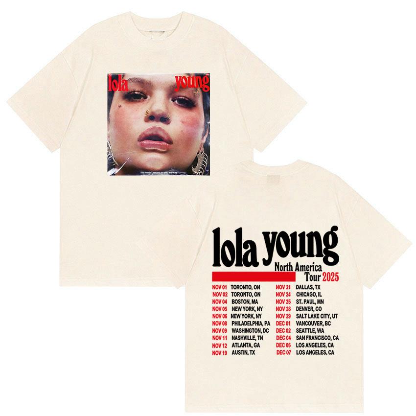 Lola Young North America Tour 2025 New Album T-Shirts Unisex Women's Casual O-Neck T Shirts Y2K Fashion High Quality Cotton T Shirt