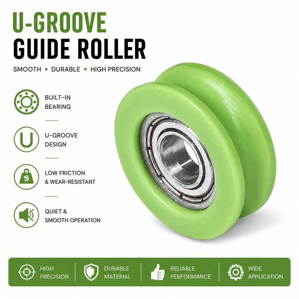 10Pcs Stainless Steel Bearing Pulley 5mm Rubber-Coated Pulley  for Bathroom Mobile Door
