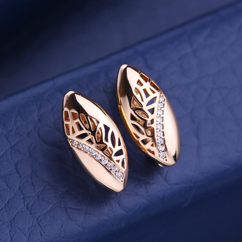 FEEYOO klipové náušnice růžové zlato módní náušnice pro ženy náušnice s krychlovými zirkony náušnice šperky