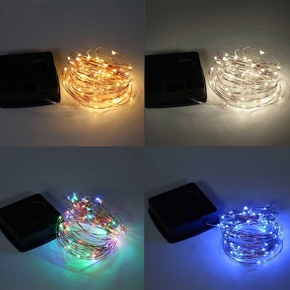 Solar Copper Lamp String Christmas LED Decorative Lamp Copper Star String Lamp Light String 8