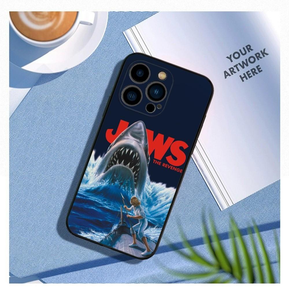 

Movie J-Jaws Phone Case For iPhone 16,15,14,13,12 Mini 11 Pro XR,X,XS,MAX 7,8 Plus Silicone Cover Soft Black iPhoneX