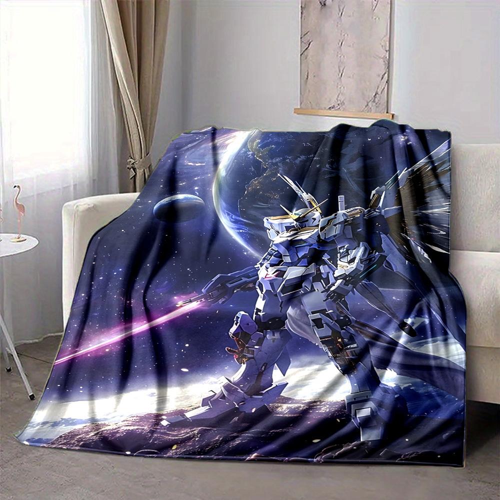 1pc Gundam Soft Comfortable Blanket Digital Print, All Season Multipurpose Knit Fabric Bedding, Office, Sofa Home Decor Blanket