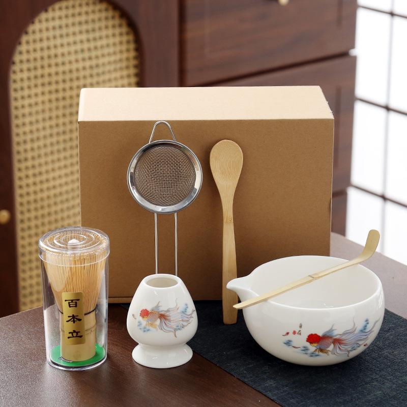 Japanisches Matcha-Set Baibenli Matcha-Pinsel Song-Dynastie Matcha-Pulver-Werkzeug Tee-Schneebesen Matcha-Tee-Schneebesen Erdbeer-Tee-Set