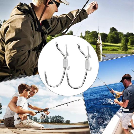 3/5/10/20Pcs Luminous Live Shrimp Fixing Hook Glow-in-the-dark Fishhook with Barbed Offset Saltwater Bass Fishing Hook Fishing Accessories