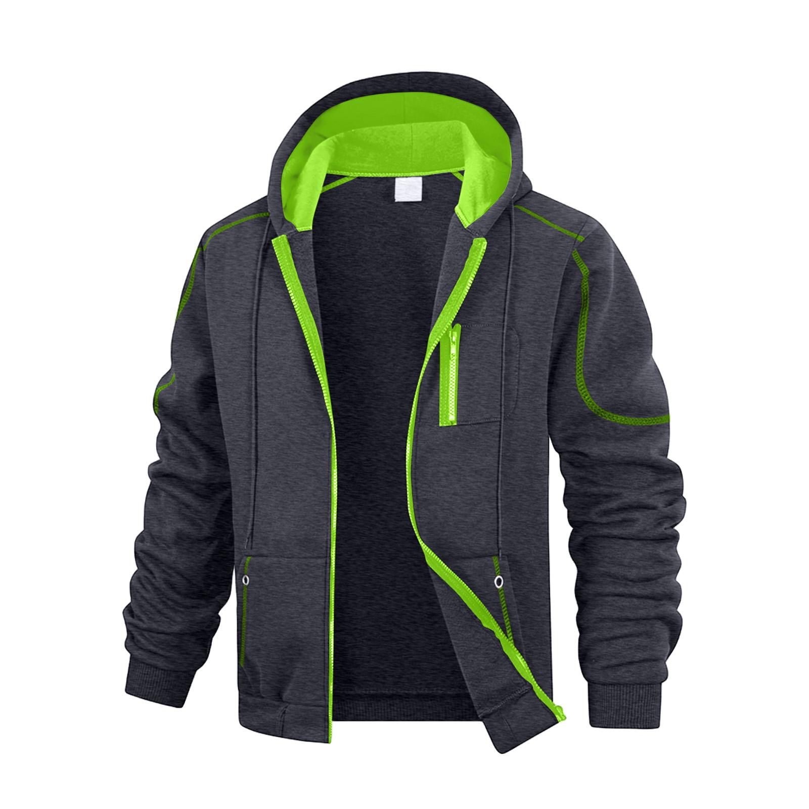 

Мужская однотонная толстовка на молнии, мужская спортивная толстовка большого размера в стиле кэжуал L